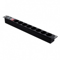 Regleta AITEN DATA 8XSCHUKO Rack 1U Negra