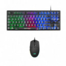 Kit Teclado + Ratón MARS GAMING Led Rgb USB óptico Negro (mcptkles)