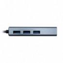 Adaptador AISENS Usb-c a USB-A/RJ45 Gris (A109-0396)
