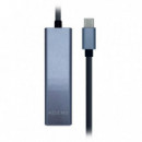 Adaptador AISENS Usb-c a USB-A/RJ45 Gris (A109-0396)