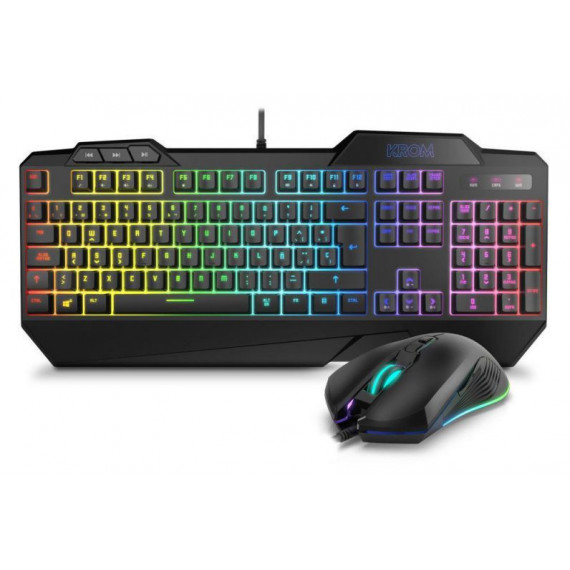Teclado + Ratón KROM Krusher Sp Rgb USB Negro (nxKROMkrshrsp)