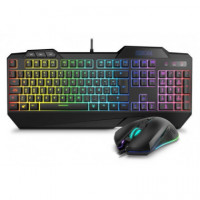 Teclado + Ratón KROM Krusher Sp Rgb USB Negro (nxKROMkrshrsp)