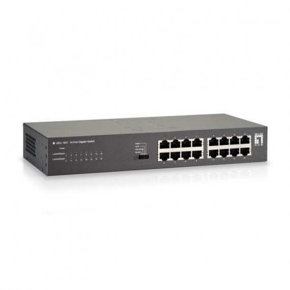 Switch LEVELONE 16XRJ45 Gbe Negro (GEU-1621)