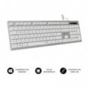 Teclado Ergonómico Ergo Flat USB Plata  SUBBLIM