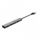 Hub TRUST Halyx USB 2.0 a 4XUSB 2.0 Aluminio (23786)