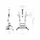Soporte Suelo AISENS 60-100" Ruedas Plata (FT100TE-125)
