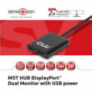 Hub Mst CLUB 3D Displayport 1.2 Dual Negro (CSV-6200)