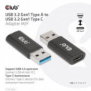 Adaptador CLUB 3D Usb-a/m a Usb-c/h Negro (CAC-1525)