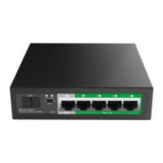 Switch STONET 5XRJ45 Gbe 1XSFP Poe Negro (P106GC)