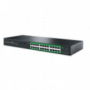 Switch STONET 24XRJ45 Gbe 2XSFP Poe Rack Negro (P124GC)
