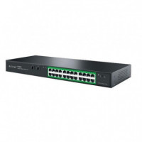 Switch STONET 24XRJ45 Gbe 2XSFP Poe Rack Negro (P124GC)