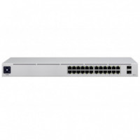 Switch Ubiquiti 24XRJ45 Gbe 2XSFP Rack Plata (USW-24)  UBIQUITI NETWORKS