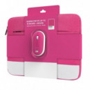Funda + Ratón PANTONE 15.6" Poliéster Rosa (PT-BGMS001P1)
