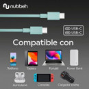 Cable NUBBEH Borealis Usb-c/usb-c Turquesa (nbcablcct)