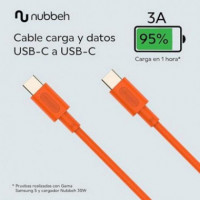 Cable NUBBEH Elisium Usb-c/usb-c Naranja (NBTCABLCCO1)