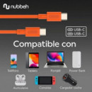 Cable NUBBEH Elisium Usb-c/usb-c Naranja (NBTCABLCCO1)