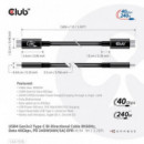 Cable CLUB 3D Usb-c 4.0/M a Usb-c 4.0/M 1M Negro (CAC-1576)