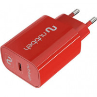 Cargador de Pared NUBBEH 1XUSB-C 25W Rojo (NBWALLCHCR25)