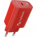 Cargador de Pared NUBBEH 1XUSB-C 25W Rojo (NBWALLCHCR25)