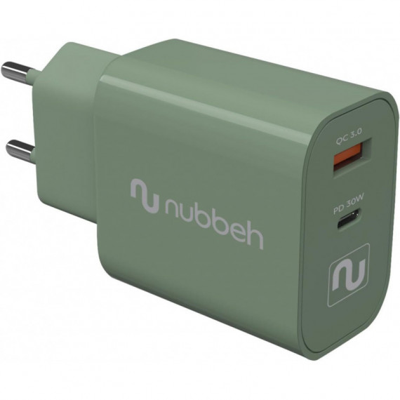 Cargador de Pared NUBBEH Usb-c 30W Pd Verde (nbwallchg)