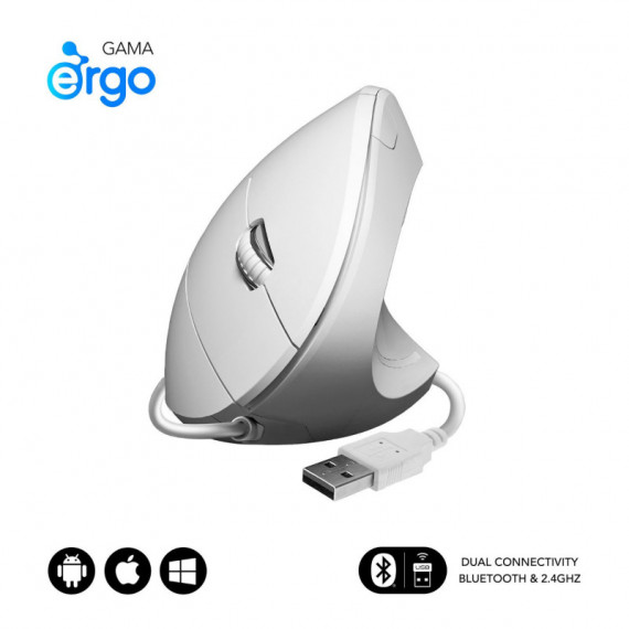 Ratón Vertical SUBBLIM Usb-a Blanco (SUBMO-EDGVU02)