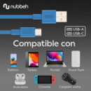 Cable NUBBEH Elisium Usb-a a Usb-c 1M Azul (NBTCABLACBL1)