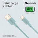 Cable NUBBEH Elisium Usb-a/usb-c Turquesa (NBTCABLACT1)