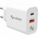Cargador Pared NUBBEH 43W Usb-a Usb-c (NBWALLCHUSBCW43)