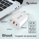 Cargador Pared NUBBEH 43W Usb-a Usb-c (NBWALLCHUSBCW43)