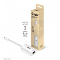 Adaptador CLUB 3D Usb-c a RJ45 Ethernet Gbe Blanco (CAC-1519)