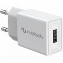 Cargador de Pared NUBBEH 1USB-A 10W Blanco (NBWALLCHUSBW10)