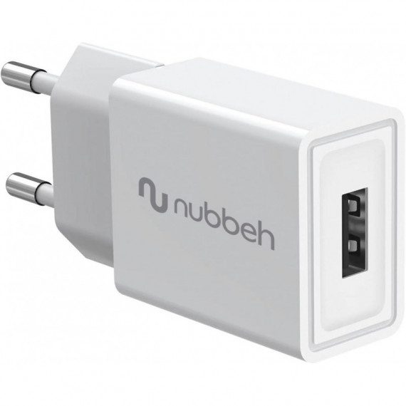 Cargador de Pared NUBBEH 1USB-A 10W Blanco (NBWALLCHUSBW10)