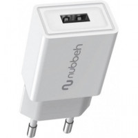 Cargador de Pared NUBBEH 1USB-A 10W Blanco (NBWALLCHUSBW10)
