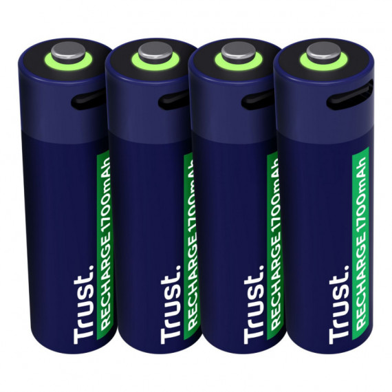 Pilas Recargables TRUST Aa Azul 4 Unidades (25631)