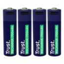 Pilas Recargables TRUST Aa Azul 4 Unidades (25631)