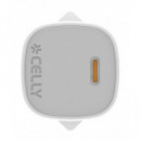 Cargador de Pared CELLY 25W 1XUSB-C Blanco (UPTC1USBC25WWH)