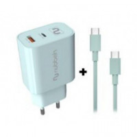 Cargador NUBBEH Bhoot 30W Cable Usb-c 60W 1.5M Turquesa