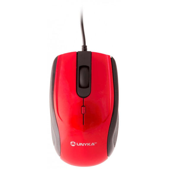 Ratón UNYKA UK-A800 óptico Usb-a 1600DPI Rojo (50540)