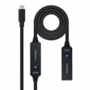 NANOCABLE Usb-c 3.0/M a Usb-c/h Cable 10M Negro (10.01.1312)