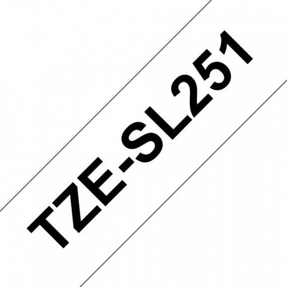 Cinta BROTHER 24MM 8M Negro sobre Blanco (TZE-SL251)