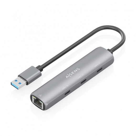 Hub AISENS Usb-a a 3XUSB-C/1XRJ45 Gris (ASUC-4P037-GR)