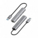 Hub AISENS Usb-a a 3XUSB-C/1XRJ45 Gris (ASUC-4P037-GR)