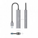 Hub AISENS Usb-a a 3XUSB-C/1XRJ45 Gris (ASUC-4P037-GR)