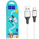 HOCO X86 Cable Usb-a a Usb-c 3.0A 1M Silicona, Blanco