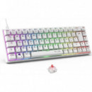 THE G-LAB Keyz Titanium: Teclado Gaming Mecánico 65% Rgb Blanco