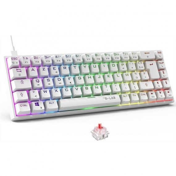 THE G-LAB Keyz Titanium: Teclado Gaming Mecánico 65% Rgb Blanco