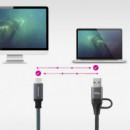 Cable NANOCABLE Usb-c a Usb-a y Usb-c, 20GBPS, 5A/100W, 1M Gris/negro (10.01.4111-COMB)
