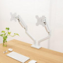 Soporte de Mesa TOOQ para Monitores 13-34 Pulgadas, 2 Brazos, Blanco (DB1434TNR-W)