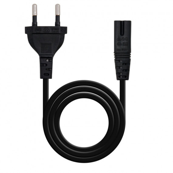 Cable Alimentación Nanocable CEE7/16/M a C7/H, 3M, Negro (10.22.0402-L300)  NANO