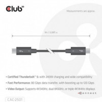 Cable CLUB 3D Usb-c M/m Thunderbolt 8K240HZ 1M (CAC-2501)